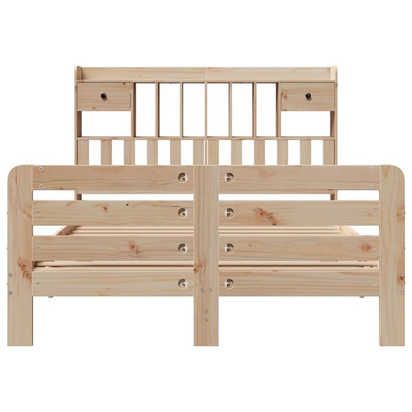 vidaXL Bookcase Bed without Mattress 160x200 cm Solid Wood Pine