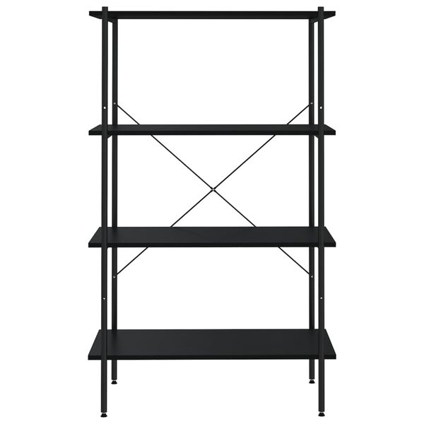 vidaXL 4-Tier Shelving Unit Black 80x40x130 cm
