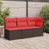 vidaXL Garden Sofa with Cushion Brown 55 x 62 x 69 cm Poly rattan