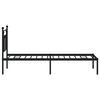 vidaXL Metal Bed Frame without Mattress with Headboard Black 75x190cm