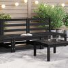 vidaXL Garden Middle Sofas 2 pcs Black Solid Wood Pine