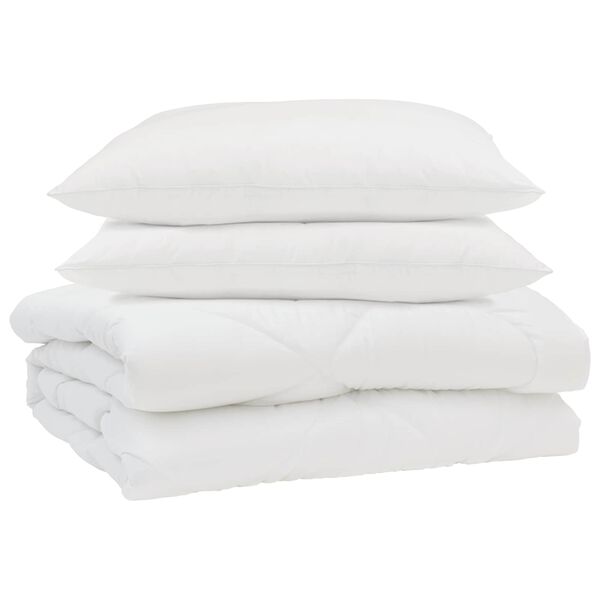 vidaXL Summer Duvet with Pillow 3 pcs White Microfibre