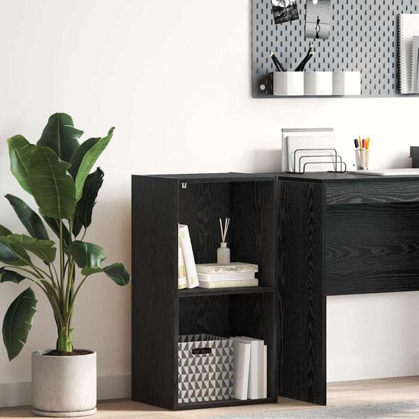 vidaXL Bookshelf Black Oak 40 x 30 x 77 cm Engineered Wood