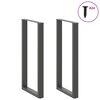 vidaXL Bar Table Legs U-Shaped 2 pcs Anthracite 60x(110-111) cm Steel