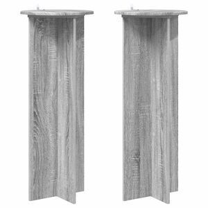 vidaXL Plant Stand 2 pcs Grey Sonoma &Oslash;40 x 100 cm Engineered Wood
