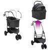 vidaXL Folding Pet Stroller Black 78 x 54 x 101 cm 600D Oxford fabric