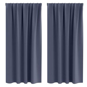 vidaXL Blackout Curtains with Rings 2 pcs Anthracite 175 x 140 cm
