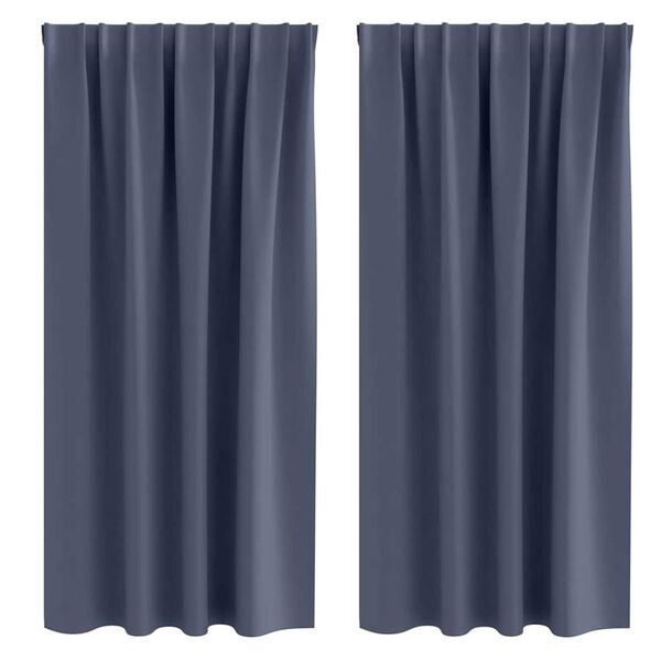 vidaXL Blackout Curtains with Rings 2 pcs Anthracite 175 x 140 cm