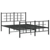 vidaXL Metal Bed Frame without Mattress with Footboard Black 135x190cm