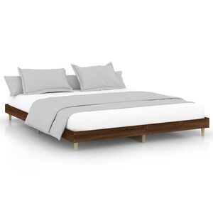 vidaXL Bed Frame without Mattress Brown Oak 120x200 cm Engineered Wood