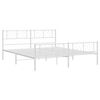 vidaXL Metal Bed Frame without Mattress with Footboard White 193x203cm