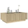 vidaXL Coffee Table with Infinity LED Sonoma Oak 116x69x40 cm