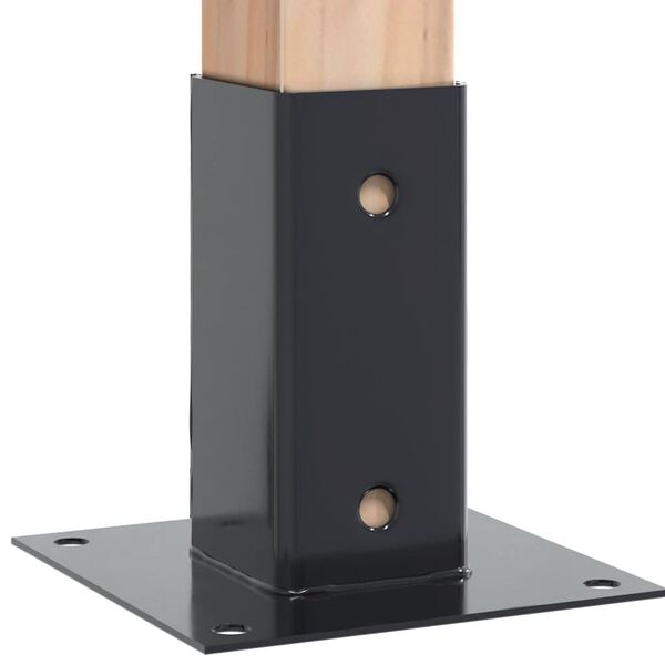 vidaXL Post Bases Square 12 pcs Anthracite 71x71 mm Powder-coated Steel