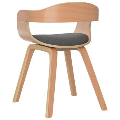 vidaXL Dining Chair Light Grey Bentwood and Fabric