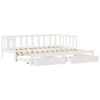 vidaXL Daybed with Trundle and Drawers without Mattress White 90x200 cm