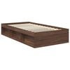 vidaXL Bed Frame with Headboard Brown Oak 100 x 200 cm Solid Pine Wood