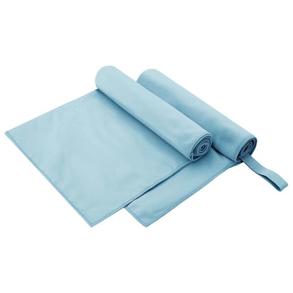 vidaXL Sports Towels 2 pcs Blue 100 x 50 cm Polyester and polyamide