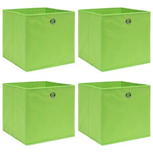 vidaXL Storage Boxes 4 pcs Green 32x32x32 cm Fabric
