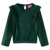 vidaXL Kids'Blouse with Ruffles Dark Green 116
