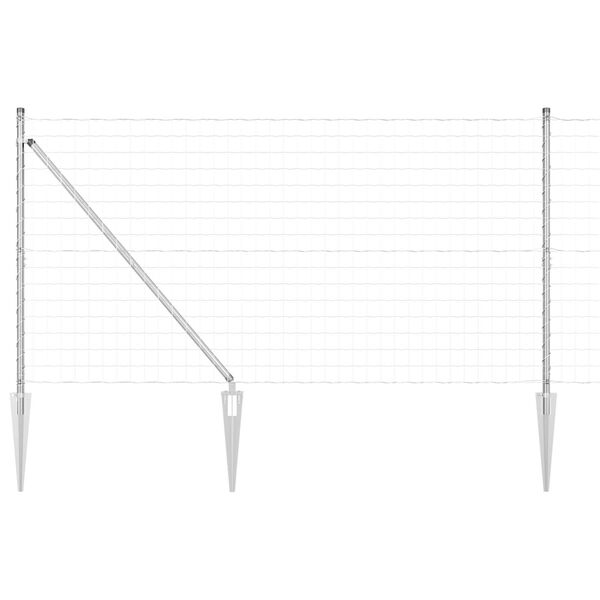 vidaXL Fence with Post Silver 1.4 x 10 m Steel