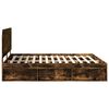 vidaXL Bed Frame Smoked Oak 200 x 200 cm Solid Pine Wood