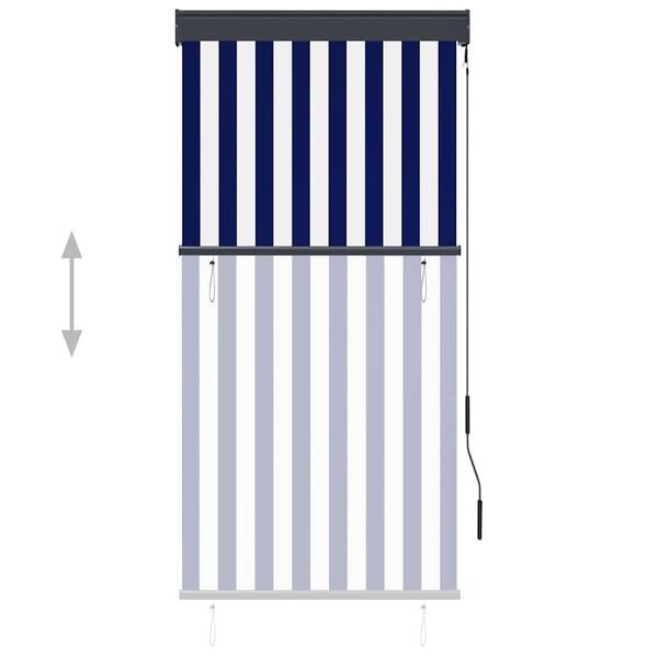 vidaXL Outdoor Roller Blind 80x250 cm Blue and White