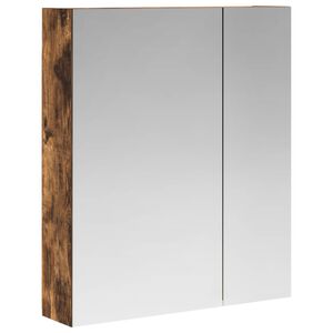 vidaXL Bathroom Mirror Cabinet Smoked Oak 60 x 14.5 x 70 cm