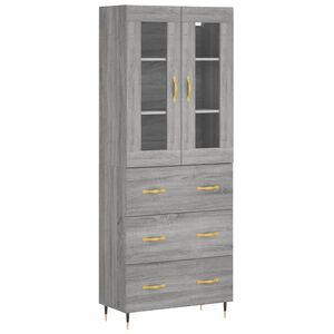 vidaXL Highboard Grey Sonoma 69.5x34x180 cm Engineered Wood