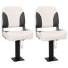 vidaXL Foldable Boat Seat 2 Set Low Backrest