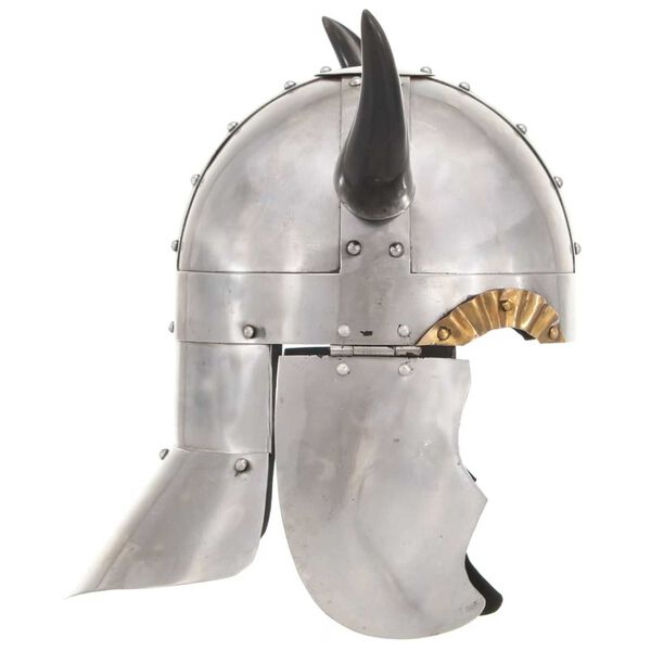 vidaXL Fantasy Viking Helmet LARP Silver Steel