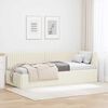 vidaXL Corner Bed Frame with Headboard Cream 80 cm x 200 cm Velvet