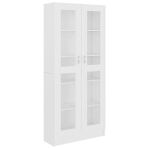 vidaXL Vitrine Cabinet White 82.5x30.5x185 cm Engineered Wood
