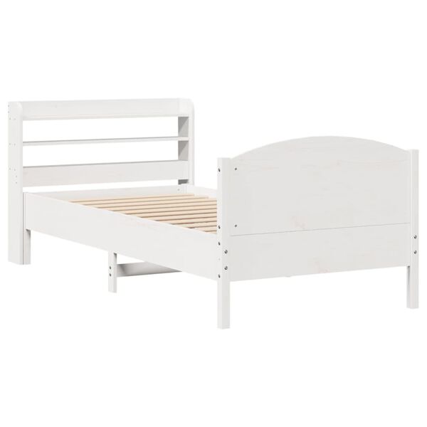 vidaXL Bed Frame without Mattress White 90x190 cm Single Solid Wood Pine