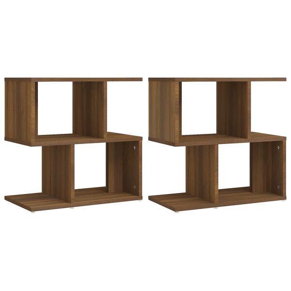 vidaXL Bedside Cabinets 2 pcs Brown Oak 50x30x51.5 cm Engineered Wood