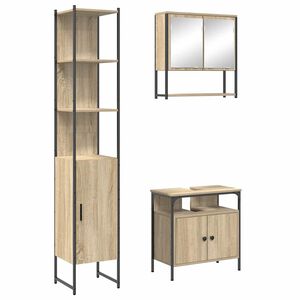 vidaXL Bathroom Furniture Set 3 pcs Sonoma Oak Engineered Wood