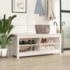vidaXL Shoe Bench White 110x38x45,5 cm Solid Wood Pine