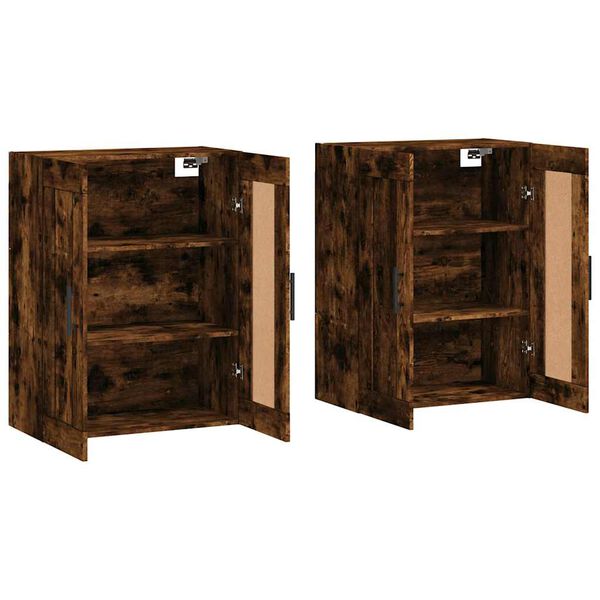 vidaXL Wall Mounted Cabinets 2 pcs Smoked Oak Engineered Wood