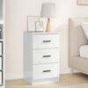 vidaXL Bedside Cabinet with Drawer High gloss white 38 x 38 x 66 cm