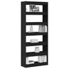 vidaXL Book Cabinet with Shelf Black 80 x 30 x 198 cm Engineered Wood