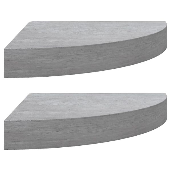 vidaXL Wall Corner Shelves 2 pcs Concrete Grey 35x35x3.8 cm MDF