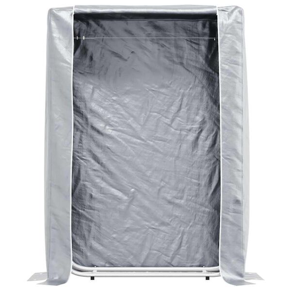 vidaXL Firewood Rack with Rain Cover 100x25x150 cm Galvanised steel