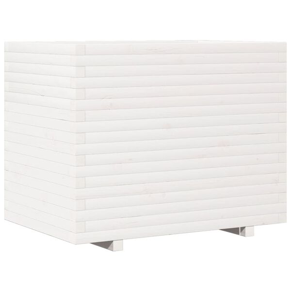 vidaXL Garden Planter White 90x60x72.5 cm Solid Wood Pine