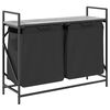 vidaXL Laundry Basket 2 Compartments with Shelf Grey Sonoma