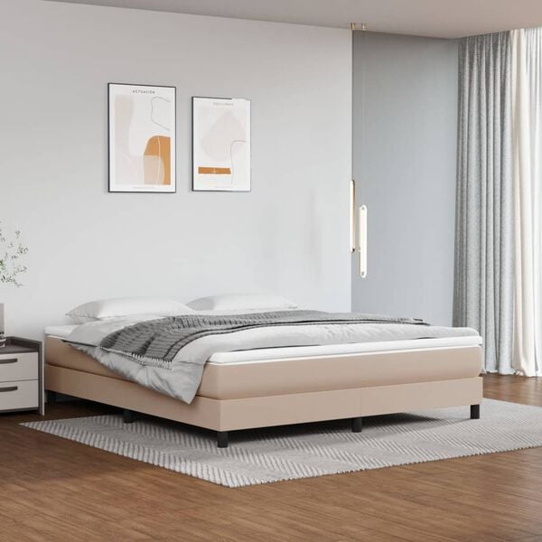 vidaXL Pocket Spring Bed Mattress Medium Cappuccino 180x200x20 cm Faux Leather