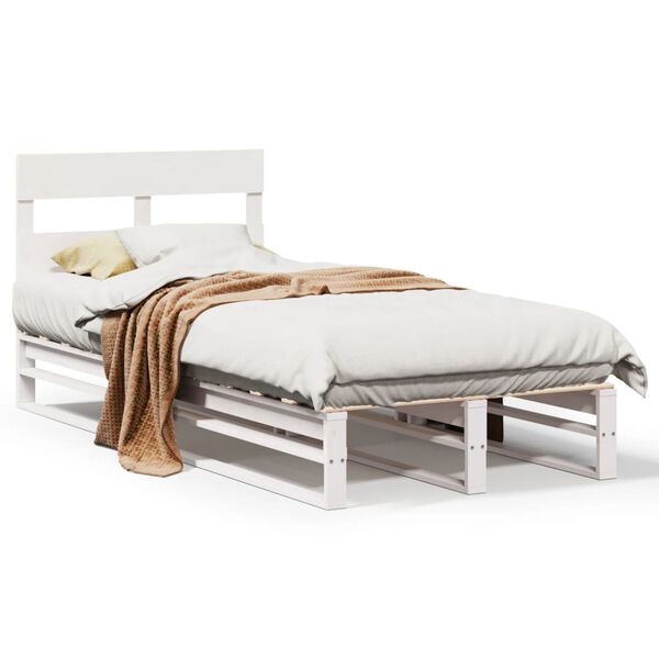 vidaXL Bed Frame without Mattress White 100x200 cm Solid Wood Pine