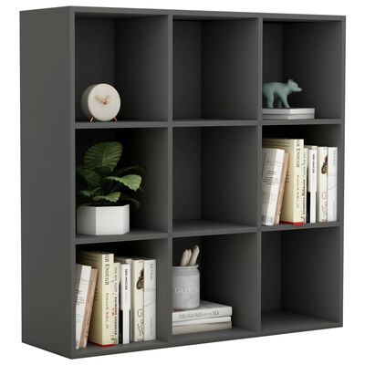 vidaXL Book Cabinet Grey 98x29x97.5 cm Engineered Wood