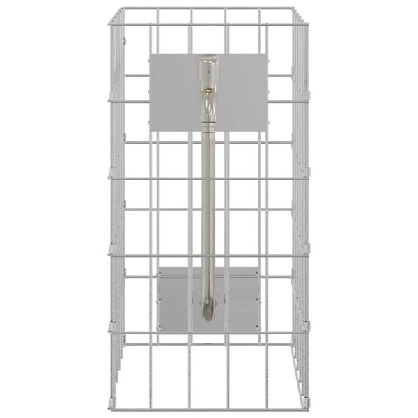 vidaXL Gabion Column Silver 25 x 25 x 50 cm Stainless Steel