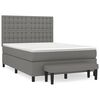 vidaXL Box Spring Bed with Mattress Dark Grey 140x190 cm Fabric