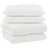 vidaXL Duvet with Pillows 3 pcs White Microfiber and Down Feather