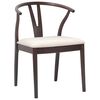 vidaXL Dining Chair 2 pcs Light Brown and Light Solid Rubber Wood